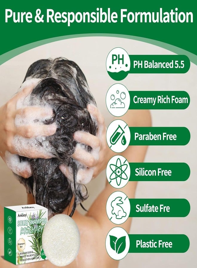ANKOOY 2 Pack Rosemary Oil Shampoo Bars and Conditioner Set,Bar Shampoo and Conditioner for Men and Women, Strengthens Hair, Thickens Strands, Controls Oil, Supports Scalp Health, Reduces Hair Loss - Image 4